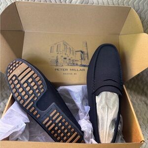 Peter Millar Navy Blue Men's Slip-On Loafers